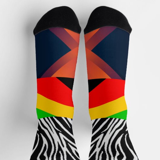 Farbastract geometischer personalisierter Mensch Socken (Oben)