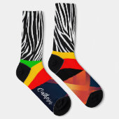 Farbastract geometischer personalisierter Mensch Socken (Rechts)