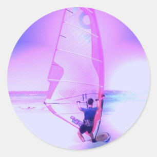 Farbaufkleber für Windsurfen Runder Aufkleber