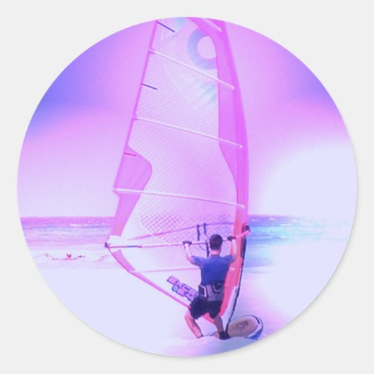 Farbaufkleber für Windsurfen Runder Aufkleber (Vorderseite)