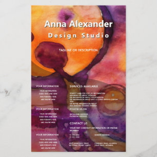 Farbaufsteigende abstrakte Aquarellmalerei Flyer