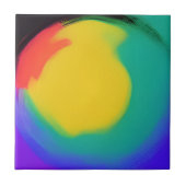 Farbball abstrakter Kunstgelb-grüner Indianerzwerg Fliese (Vorderseite)