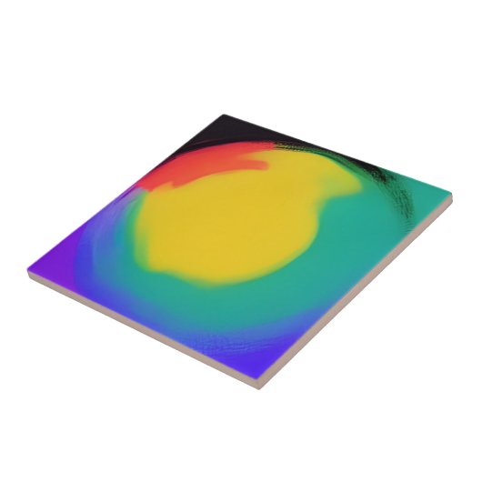 Farbball abstrakter Kunstgelb-grüner Indianerzwerg Fliese (Seite)