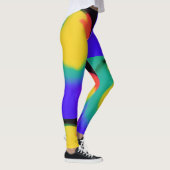 Farbball abstrakter Kunstgelb-grüner Indianerzwerg Leggings (Rechts)