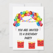 Farbballon Einladung (Vorderseite)