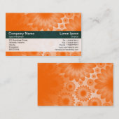 Farbband - dunkelgrün - orange Blume Visitenkarte (Vorne/Hinten)