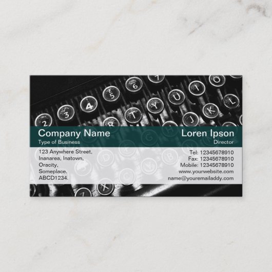 Farbband - dunkelgrün - Vintager Schreibtisch Visitenkarte (Vorderseite)