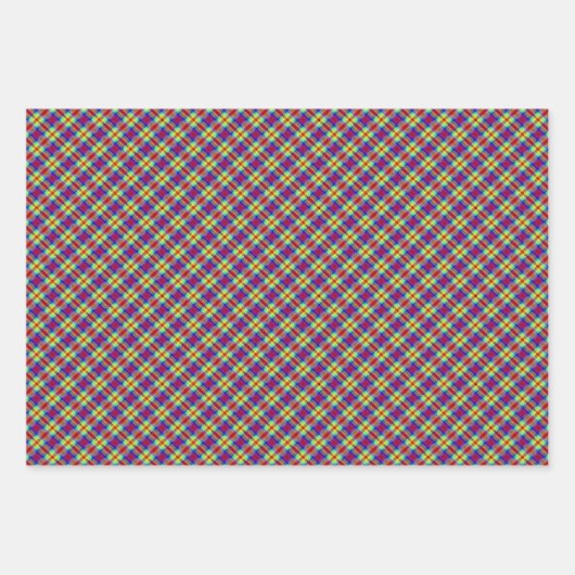 Farbbandmuster des Karos Geschenkpapier Set (Vorderseite 3)