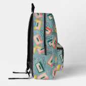 Farbbandmuster Monogramm Blau Bedruckter Rucksack (Links)