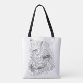 Färbbare Katzen-abstrakte Kunst-erwachsener Tasche (Rückseite)