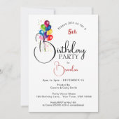 FARBBBALLOONS, GEBURTSTAG EINLADUNG (Vorderseite)