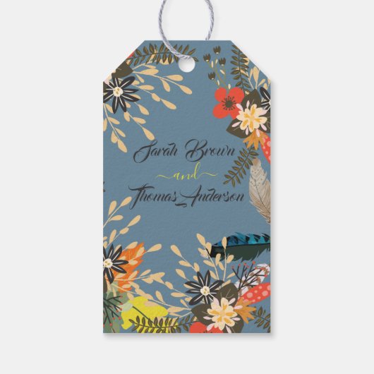 FARBBBLAUE BOHO GESCHENKANHÄNGER (Rückseite)