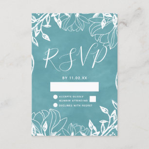 Farbbearbeitbare Blumenwasser-Hochzeit RSVP Karte