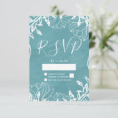 Farbbearbeitbare Blumenwasser-Hochzeit RSVP Karte (Stehend Vorderseite)