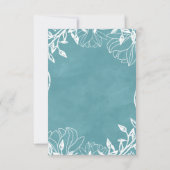 Farbbearbeitbare Blumenwasser-Hochzeit RSVP Karte (Rückseite)