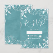 Farbbearbeitbare Blumenwasser-Hochzeit RSVP Karte (Vorne/Hinten)