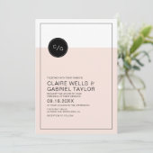 Farbbearbeitbare, einfache, moderne Hochzeitseinla Einladung (Stehend Vorderseite)