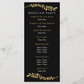 Farbbearbeitbare Imitate Gold Leaf Hochzeitsprogra Programm (Rückseite)