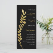 Farbbearbeitbare Imitate Gold Leaf Hochzeitsprogra Programm (Stehend Vorderseite)