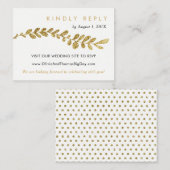 Farbbearbeitbare Imitate Gold Leaf Wedding RSVP Ca Begleitkarte (Vorne/Hinten)