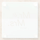 Farbbearbeitbare minimalistische moderne Hochzeit Glasuntersetzer (Rückseite)