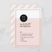 Farbbearbeitbare minimalistische moderne Hochzeit RSVP Karte (Vorne/Hinten)