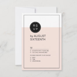 Farbbearbeitbare minimalistische moderne Hochzeit  RSVP Karte