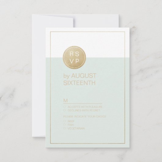 Farbbearbeitbare minimalistische moderne Hochzeit  RSVP Karte (Vorderseite)