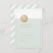 Farbbearbeitbare minimalistische moderne Hochzeit  RSVP Karte (Vorne/Hinten)