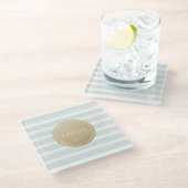 Farbbearbeitbare, moderne, einfache Beizen Pfeffer Glasuntersetzer (Schrägansicht)