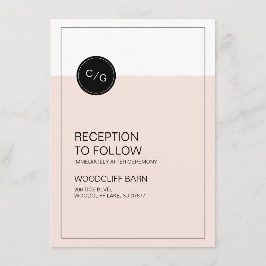 Farbbearbeitbare moderne Hochzeitskarte Begleitkarte (Vorderseite)