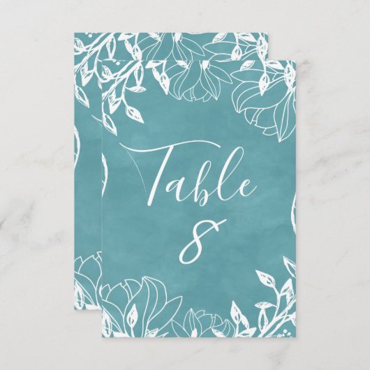 Farbbearbeitbare Tischnummern für das Blumenwasser (Vorne/Hinten)