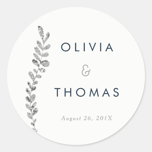 Farbbearbeitbares Silber-Leaf-Aufkleber, Stickerei Runder Aufkleber (Vorderseite)