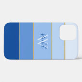 Farbbereiche des Mit Monogramm Blue Ombre-Farbbloc Case-Mate iPhone Hülle (Rückseite (Horizontal))
