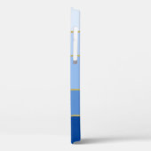 Farbbereiche des Mit Monogramm Blue Ombre-Farbbloc Case-Mate iPhone Hülle (Rückseite / Links)