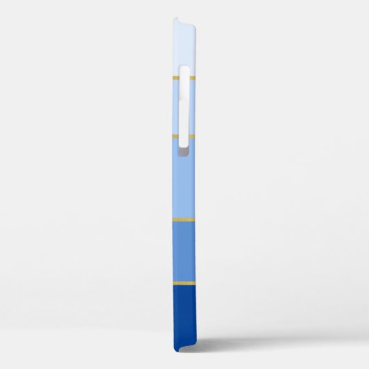 Farbbereiche des Mit Monogramm Blue Ombre-Farbbloc Case-Mate iPhone Hülle (Rückseite / Links)