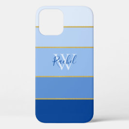 Farbbereiche des Mit Monogramm Blue Ombre-Farbbloc Case-Mate iPhone Hülle