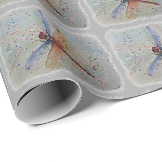 FARBBIG DRAGONFLY GESCHENKPAPIER (Rolleneckpunkt)