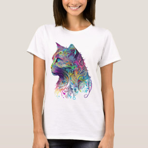 FARBBIGE ABSTRAKTE SITZKATZE T-Shirt