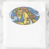 FARBBIGE AUTUMENSTÜTZE AUF WHIMSICAL PORSE & COLT OVALER AUFKLEBER (Tasche)