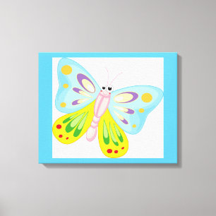 FARBBIGE CARTOON-SCHALTFLÄCHE LEINWANDDRUCK