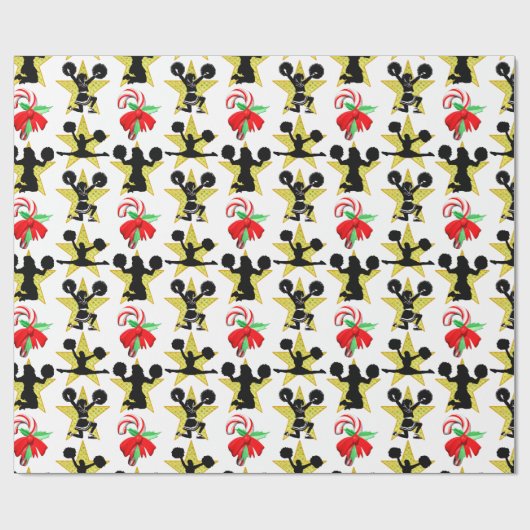 FARBBIGE CHEERLEADCHRISTMAS-DESIGN GESCHENKPAPIER (Flach)