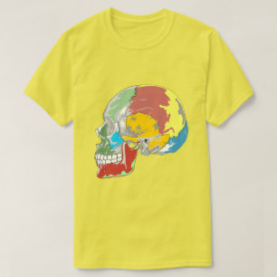 FARBBIGE GRAFIK-SKULL-DESIGN T-Shirt