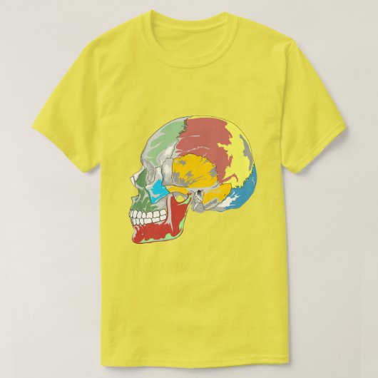 FARBBIGE GRAFIK-SKULL-DESIGN T-Shirt (Design vorne)
