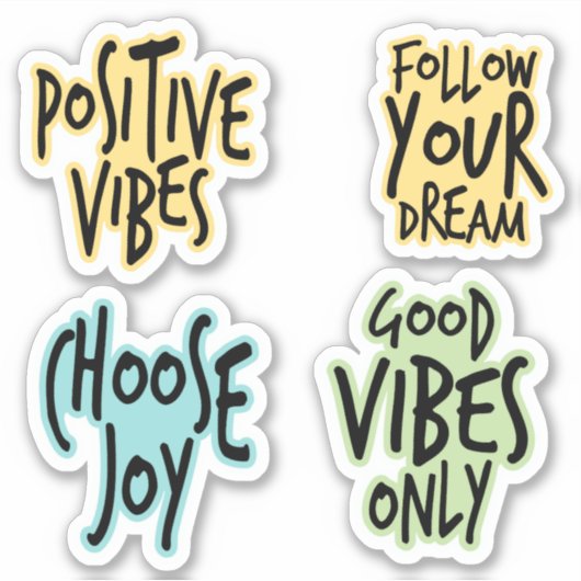 FARBBIGE INSPIRATIONSQUOTE AUFKLEBER (Vorderseite)