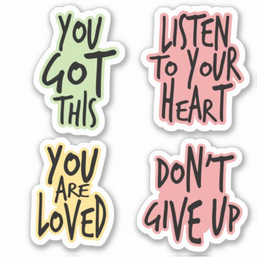 FARBBIGE INSPIRATIONSQUOTE AUFKLEBER (Vorderseite)