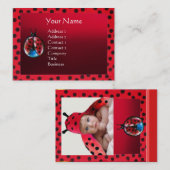 FARBBIGE LADYBUG-MONOGRAMM-FOTOVORLAGE VISITENKARTE (Vorne/Hinten)