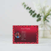 FARBBIGE LADYBUG-MONOGRAMM-FOTOVORLAGE VISITENKARTE (Stehend Vorderseite)