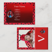 FARBBIGE LADYBUG-MONOGRAMM-FOTOVORLAGE VISITENKARTE (Vorne/Hinten)
