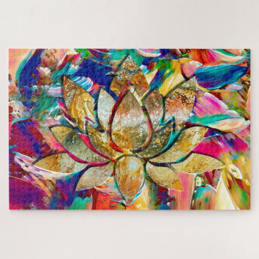 FARBBIGE LOTUS-BLUME PUZZLE (Horizontal)